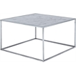 Gold Coast Coffee Table in Black Faux Marble Wood Finish and Silver Metal Frame