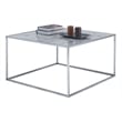 Gold Coast Coffee Table in Black Faux Marble Wood Finish and Silver Metal Frame