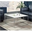 Gold Coast Coffee Table in Black Faux Marble Wood Finish and Silver Metal Frame