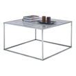 Gold Coast Coffee Table in Black Faux Marble Wood Finish and Silver Metal Frame