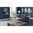 Gold Coast Coffee Table in Black Faux Marble Wood Finish and Silver Metal Frame