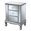 Gold Coast Vineyard Three-Drawer End Table in Mirrored Glass and Silver Wood