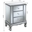 Gold Coast Vineyard Three-Drawer End Table in Mirrored Glass and Silver Wood