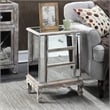 Gold Coast Vineyard Three-Drawer End Table in Mirrored Glass and Silver Wood