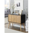 Convenience Concepts Oslo Storage Console in Natural and Black Wood Finish