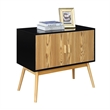 Convenience Concepts Oslo Storage Console in Natural and Black Wood Finish