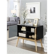 Convenience Concepts Oslo Storage Console in Natural and Black Wood Finish