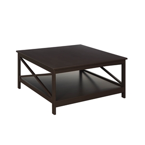 Convenience Concepts Oxford 36&quot Square Coffee Table in Espresso Wood Finish