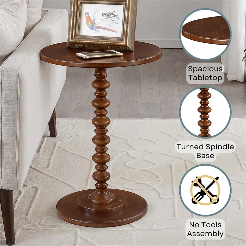 Convenience Concepts Palm Beach Spindle Table in Espresso Wood Finish