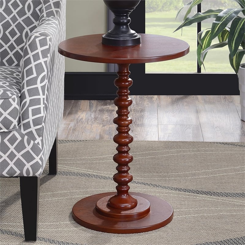 Convenience Concepts Palm Beach Spindle Table in Mahogany Wood Finish