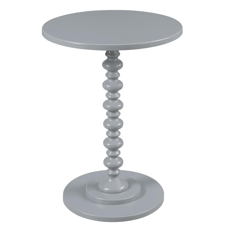 Convenience Concepts Palm Beach Spindle Table in Light Gray Wood Finish