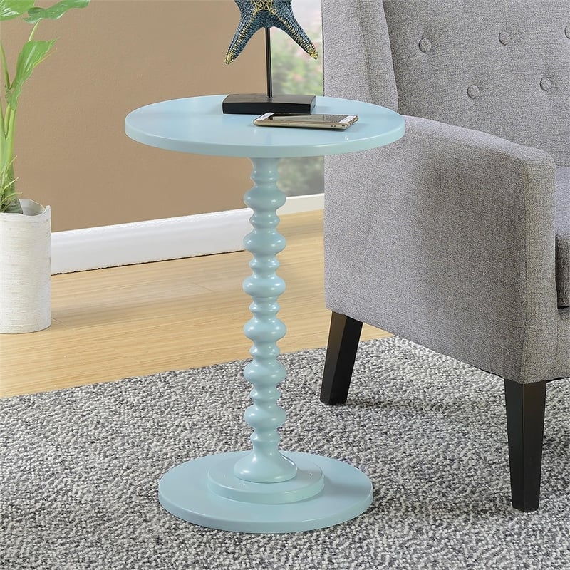 Convenience Concepts Palm Beach Spindle Table in Green Sea Foam Wood Finish