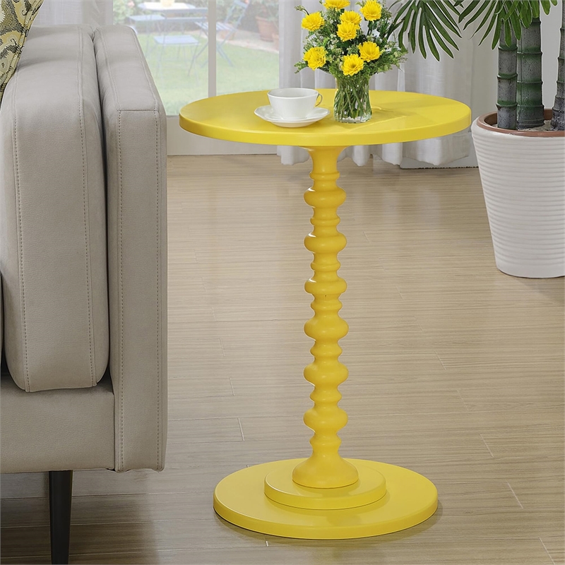 Convenience Concepts Palm Beach Spindle Table in Yellow Wood Finish