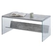 Convenience Concepts SoHo Coffee Table in Gray Faux Birch Wood Finish and Glass