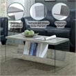 Convenience Concepts SoHo Coffee Table in Gray Faux Birch Wood Finish and Glass