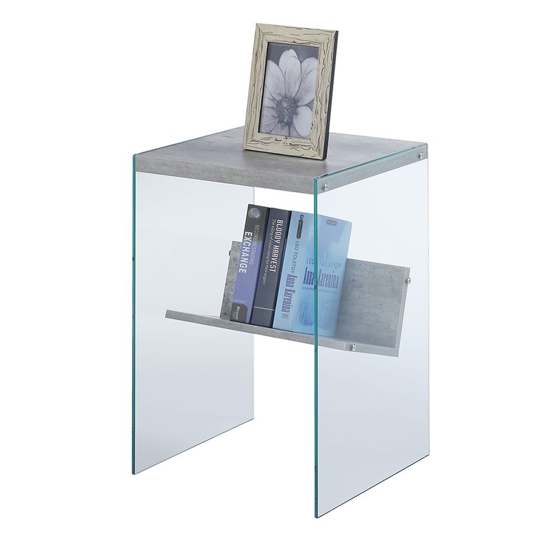 Glass Faux Birch Convenience Concepts SoHo Bookcase 
