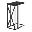 Convenience Concepts Tucson C End Table in Black Wood Finish and Metal Frame