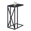 Convenience Concepts Tucson C End Table in Black Wood Finish and Metal Frame
