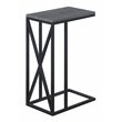 Convenience Concepts Tucson C End Table in Weathered Gray Wood and Black Metal