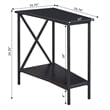 Convenience Concepts Tucson Wedge End Table in Black Wood Finish and Metal Frame