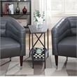 Tucson Wedge End Table in Weathered Gray Wood and Black Metal Frame