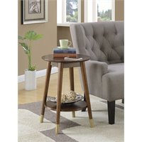 Details about   Convenience Concepts Wilson Mid Century Round End Table in White Wood Finish 