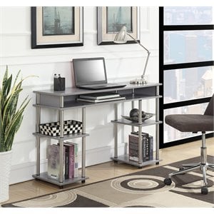 convenience concepts designs2go no tools student desk in light gray wood finish