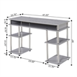 Convenience Concepts Designs2Go No Tools Student Desk in Light Gray Wood Finish