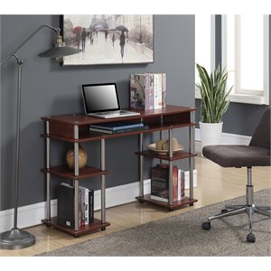 convenience concepts designs2go no-tools student desk in cherry wood finish