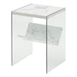 Convenience Concepts SoHo End Table in Faux White Marble Wood Finish