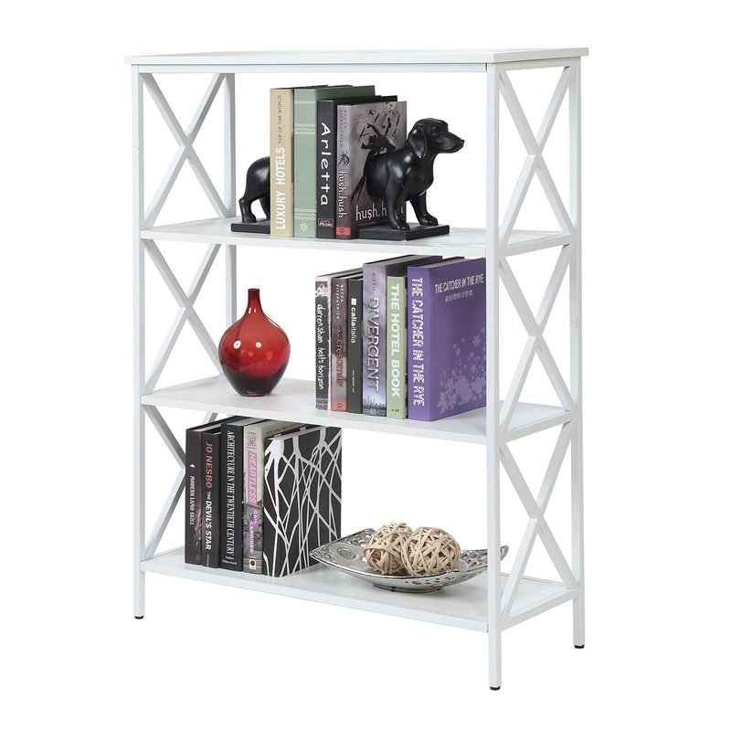 Convenience Concepts Tucson 4 Tier Bookcase In White 161844wfw