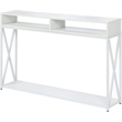 Convenience Concepts Tucson Deluxe Two-Tier Console Table in White Wood Finish
