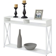 Convenience Concepts Tucson Deluxe Two-Tier Console Table in White Wood Finish