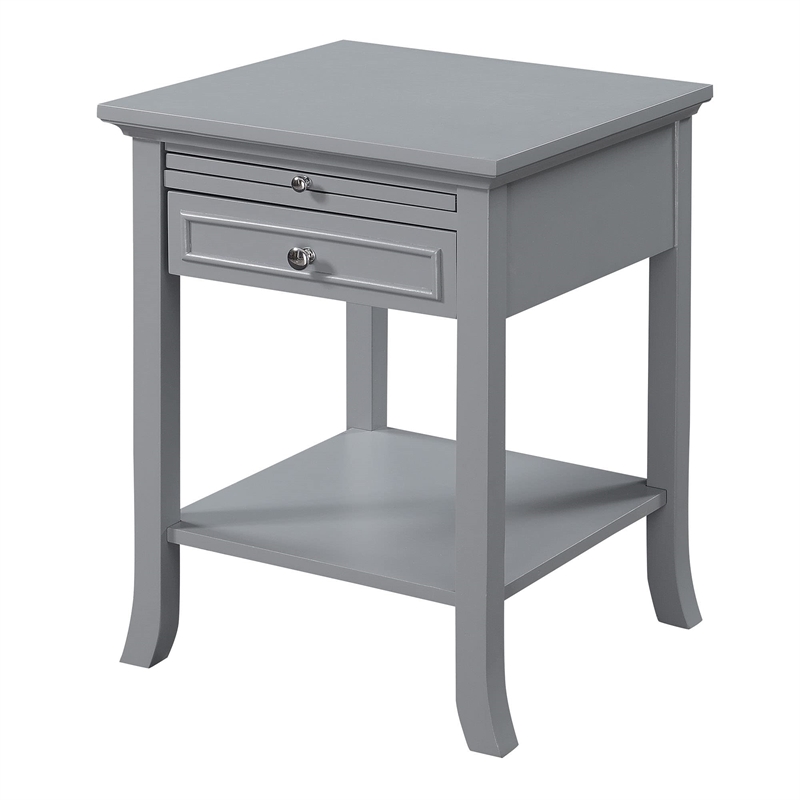 Convenience Concepts American Heritage Logan End Table in Gray Wood Finish