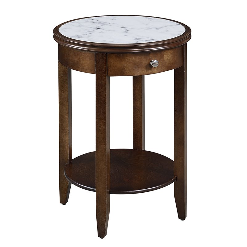 Convenience Concepts American Heritage Baldwin End Table in Espresso Wood Finish