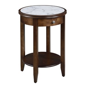 Convenience Concepts American Heritage Baldwin End Table in Espresso Wood Finish