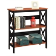 Convenience Concepts Oxford 3 Tier Bookcase in Cherry and Black Wood Finish