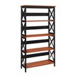 Convenience Concepts Oxford Five-Tier Bookcase in Cherry and Black Wood Finish
