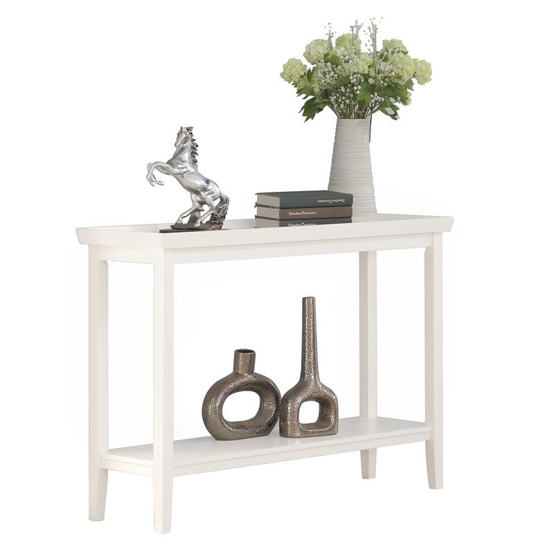 Convenience Concepts Ledgewood Console Table in White Wood Finish