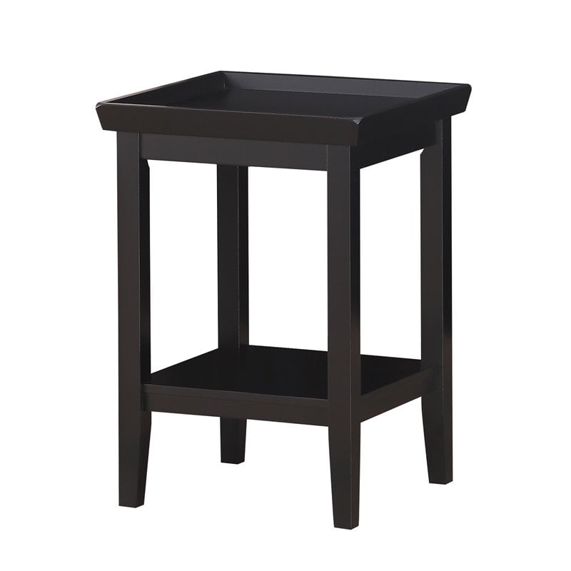 Convenience Concepts Ledgewood End Table in Black Wood Finish