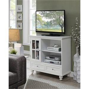 Convenience Concepts Tahoe Highboy TV Stand in White Wood Finish