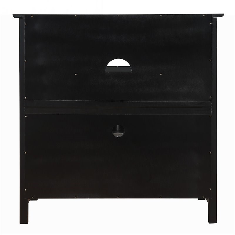 Convenience Concepts Big Sur Highboy TV Stand in Black Wood Finish