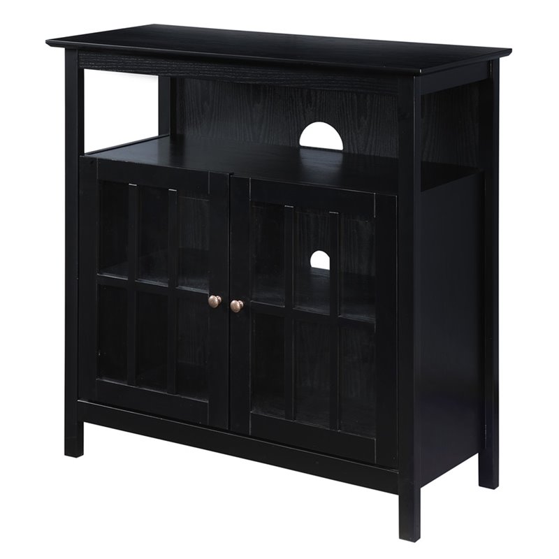 Convenience Concepts Big Sur Highboy TV Stand in Black ...