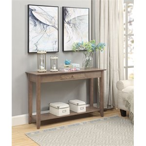 convenience concepts american heritage console table in caramel driftwood wood