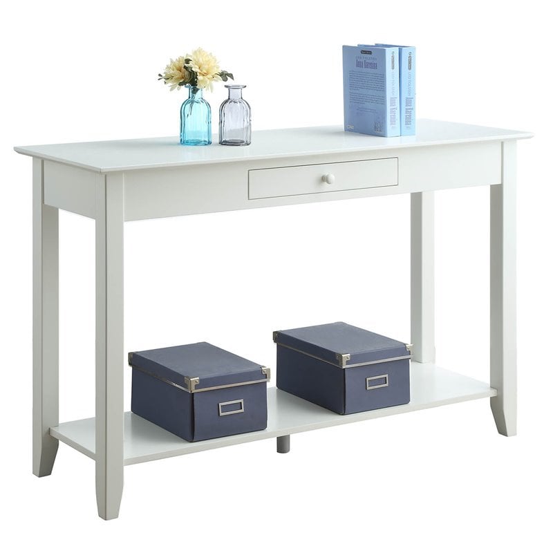 Convenience Concepts American Heritage Console Table in White Wood Finish