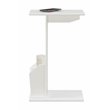 Convenience Concepts Designs2Go Abby Magazine C End Table in White Wood Finish