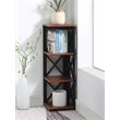 Convenience Concepts Oxford Thre-Tier Corner Bookcase in Cherry and Black Wood