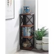 Convenience Concepts Oxford Thre-Tier Corner Bookcase in Cherry and Black Wood