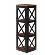 Convenience Concepts Oxford Thre-Tier Corner Bookcase in Cherry and Black Wood