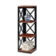 Convenience Concepts Oxford Thre-Tier Corner Bookcase in Cherry and Black Wood